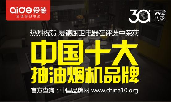 愛德廚衛實力見證 鑄就“中國十大抽油煙機品牌”